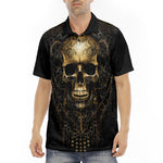 Men's Polo Shirt Gothic Golden Skull