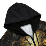 Men's Zip Up Hoodie Gothic Golden Skull