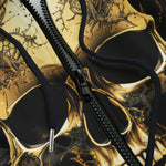 Men's Zip Up Hoodie Gothic Golden Skull