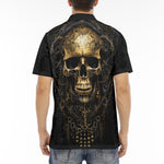 Men's Polo Shirt Gothic Golden Skull