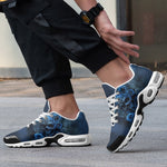 Air Cushion Sneakers Blue Skull with Roses