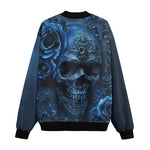 Bomber Jacket Blue Skull with Roses