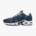 Air Cushion Sneakers Blue Skull with Roses