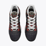 Air Cushion Sneakers Skull with Roses Artwork