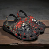 Classic Clogs Skull with Roses Artwork
