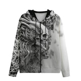 Men's Zip Up Hoodie Alien Skull