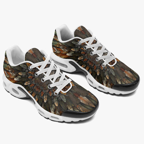 Air Cushion Sneakers Native Indian Feather Print