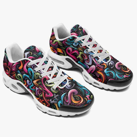 Air Cushion Sneakers Colorful Graffiti Art