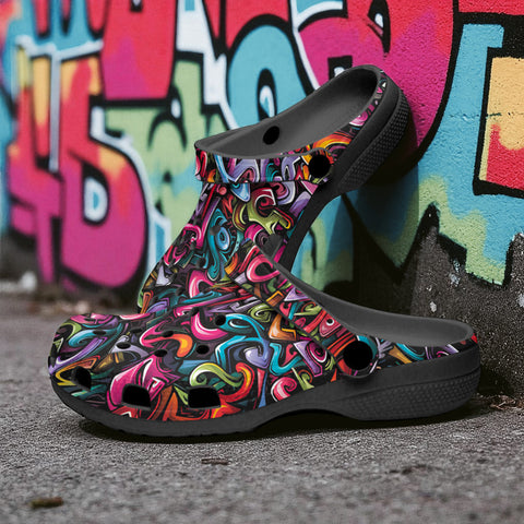 Classic Clogs Colorful Graffiti Art