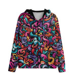 Men's Zip Up Hoodie Colorful Graffiti Art