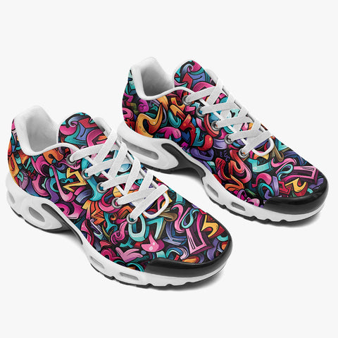 Air Cushion Sneakers Colorful Graffiti Art