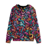 Men's Zip Up Hoodie Colorful Graffiti Art