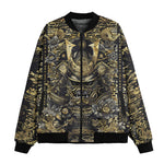 Bomber Jacket Golden Samurai Mask Japanese Motifs