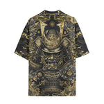 Hawaiian Shirt Golden Samurai Mask Japanese Motifs