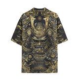 Hawaiian Shirt Golden Samurai Mask Japanese Motifs