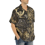 Hawaiian Shirt Golden Samurai Mask and Dragons Collage