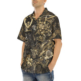 Hawaiian Shirt Golden Samurai Mask and Dragons Collage