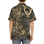 Hawaiian Shirt Golden Samurai Mask and Dragons Collage