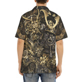 Hawaiian Shirt Golden Samurai Mask and Dragons Collage