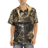Hawaiian Shirt Golden Samurai and Dragon Art