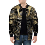 Bomber Jacket Golden Samurai and Dragon Art