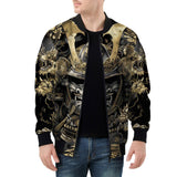 Bomber Jacket Golden Samurai and Dragon Art