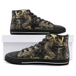 High-Top Canvas Shoes Golden Samurai and Dragon Art