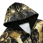 Men's Zip Up Hoodie Golden Samurai and Dragon Art