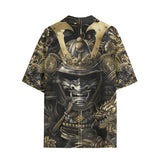 Hawaiian Shirt Golden Samurai and Dragon Art