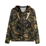 Men's Zip Up Hoodie Japanese Samurai Armor and Dragon