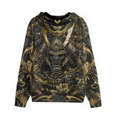 Men's Zip Up Hoodie Japanese Samurai Armor and Dragon