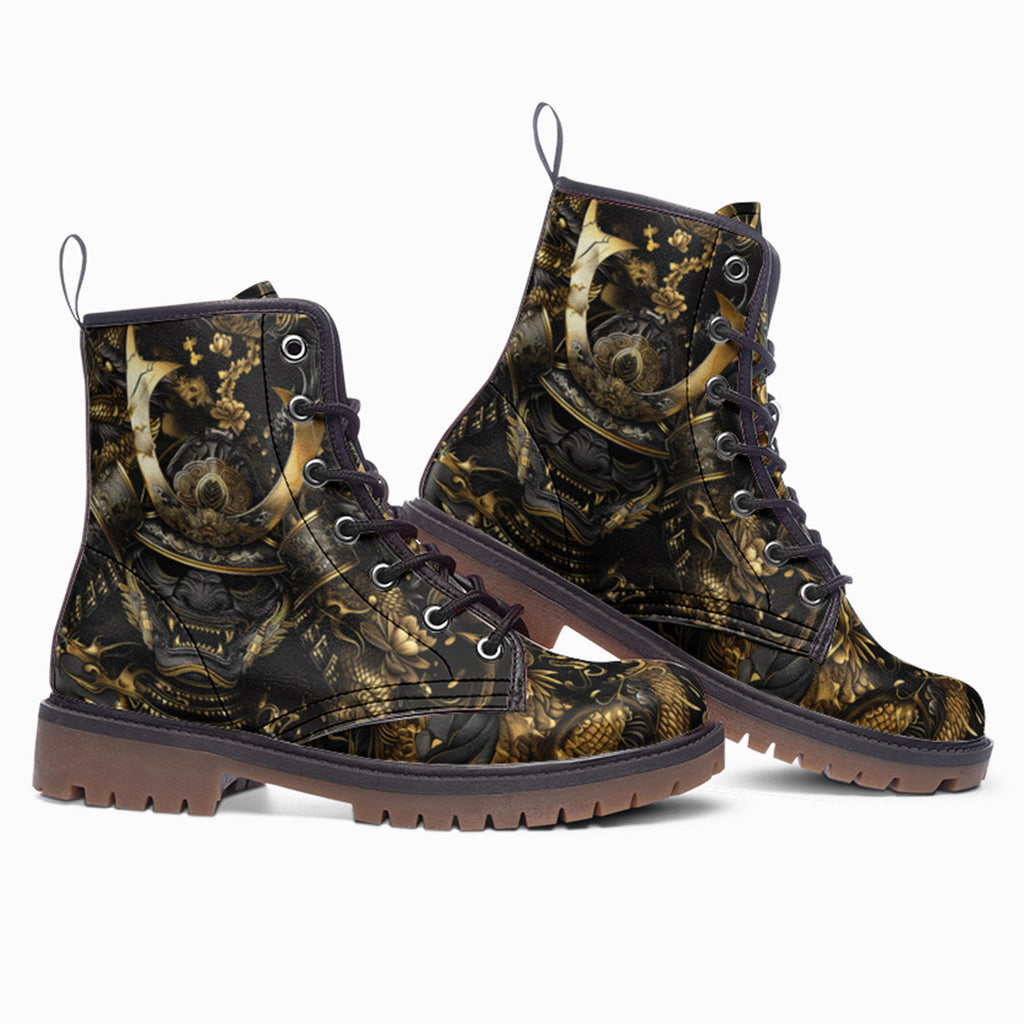 Leather Boots Japanese Samurai Armor and Dragon – CoolWear