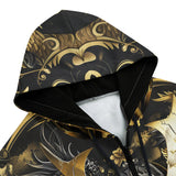 Men's Zip Up Hoodie Japanese Samurai Armor and Dragon