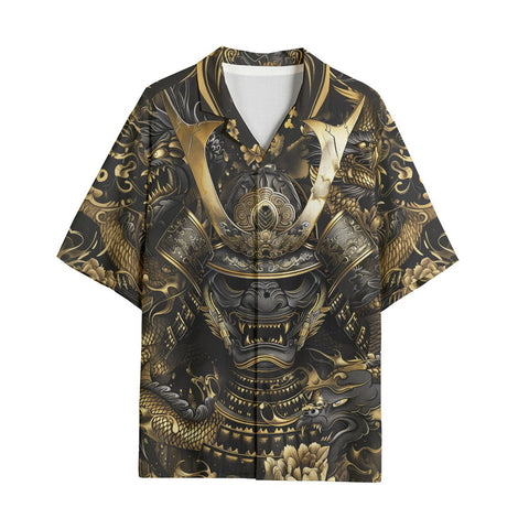 Hawaiian Shirt Japanese Samurai Armor and Dragon