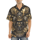 Hawaiian Shirt Golden Samurai Mask Artwork