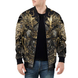 Bomber Jacket Golden Samurai Mask Artwork