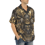 Hawaiian Shirt Golden Samurai Mask Artwork