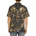 Hawaiian Shirt Golden Samurai Mask Artwork