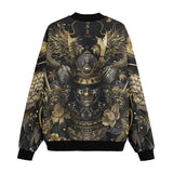 Bomber Jacket Golden Samurai Mask Artwork