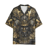 Hawaiian Shirt Golden Samurai Mask Artwork