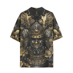 Hawaiian Shirt Golden Samurai Mask Artwork