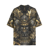 Hawaiian Shirt Golden Samurai Mask Artwork
