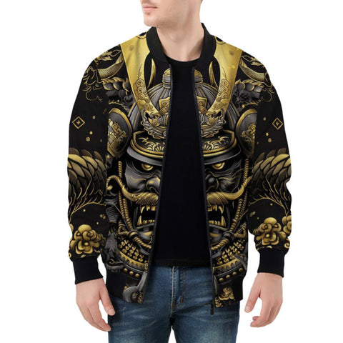 Bomber Jacket Golden Samurai Japanese Artwork