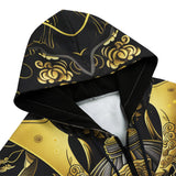 Men's Zip Up Hoodie Golden Samurai Japanese Artwork