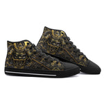 High-Top Canvas Shoes Golden Samurai Japanese Artwork