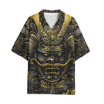 Hawaiian Shirt Golden Samurai Japanese Artwork