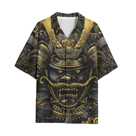Hawaiian Shirt Golden Samurai Japanese Artwork
