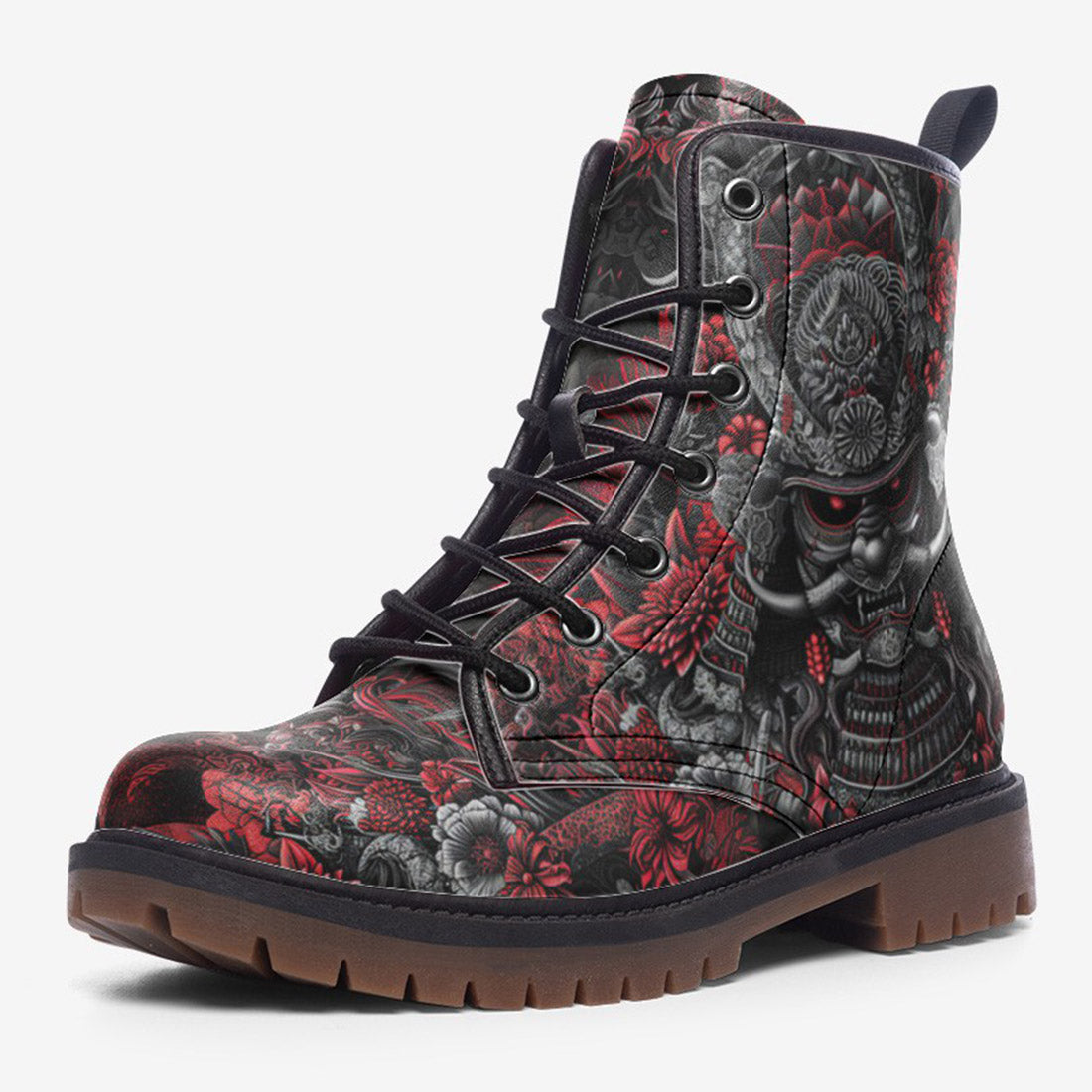 Leather Boots Samurai Armor in Black and Red – CoolWear