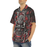 Hawaiian Shirt Samurai Armor in Black and Red