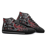 High-Top Canvas Shoes Samurai Armor in Black and Red